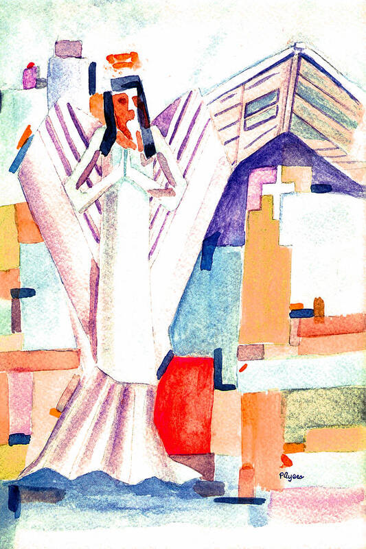 Paula Ayers Poster featuring the painting Urban Angel of Light by Paula Ayers
