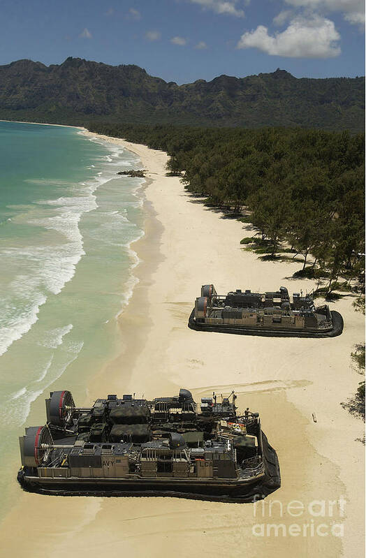 Watercraft Poster featuring the photograph U.s. Navy Landing Craft Land by Stocktrek Images