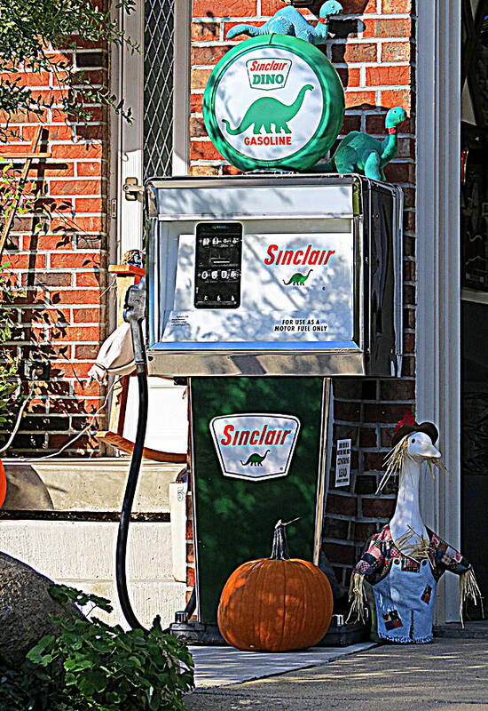 Vintage Poster featuring the photograph Vintage Sinclair Dino Gas Pump by Kay Novy