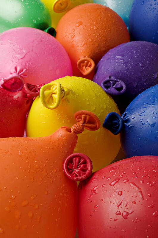Balloon Poster featuring the photograph Water balloons by Garry Gay