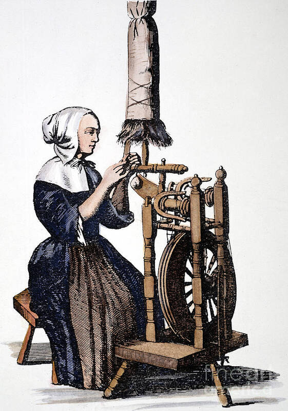 17th Century Poster featuring the photograph Woman Spinning by Granger