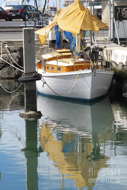 Boat Poster featuring the photograph Yellow Reflection by Louise Peardon