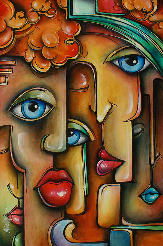 Portrait Poster featuring the painting ' Blend ' by Michael Lang