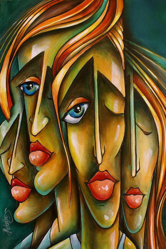 Portrait Poster featuring the painting ' Pose ' by Michael Lang
