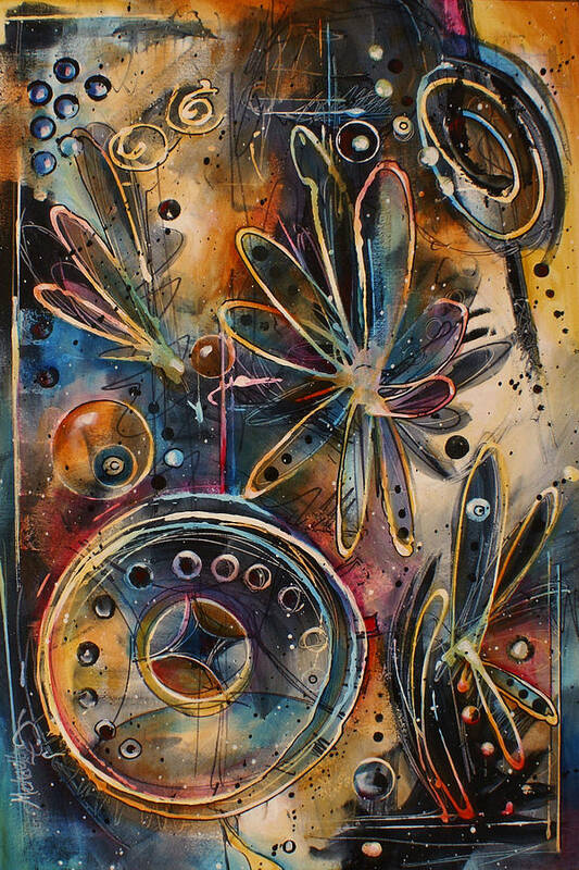 Abstract Poster featuring the painting ' Runaway ' by Michael Lang