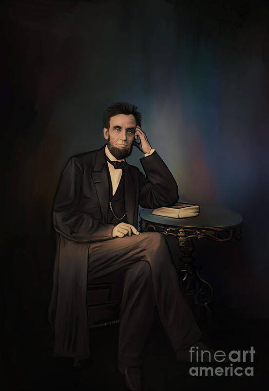 Abraham Poster featuring the painting Abraham Lincoln by Andrzej Szczerski