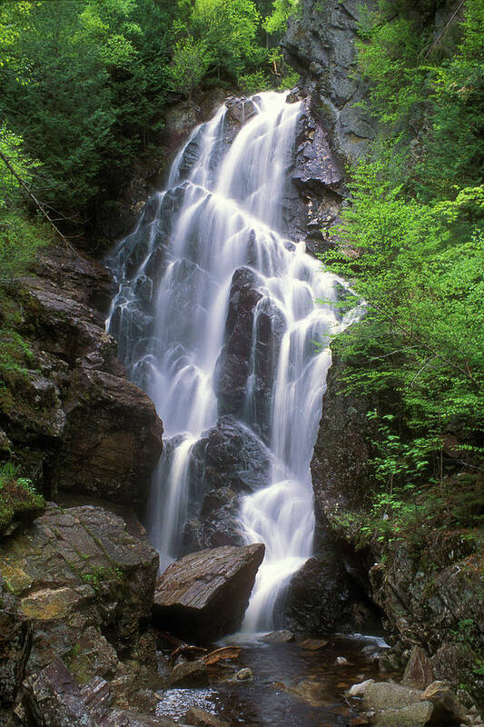 Waterfall Poster featuring the photograph Angel Falls Maine #1 by John Burk