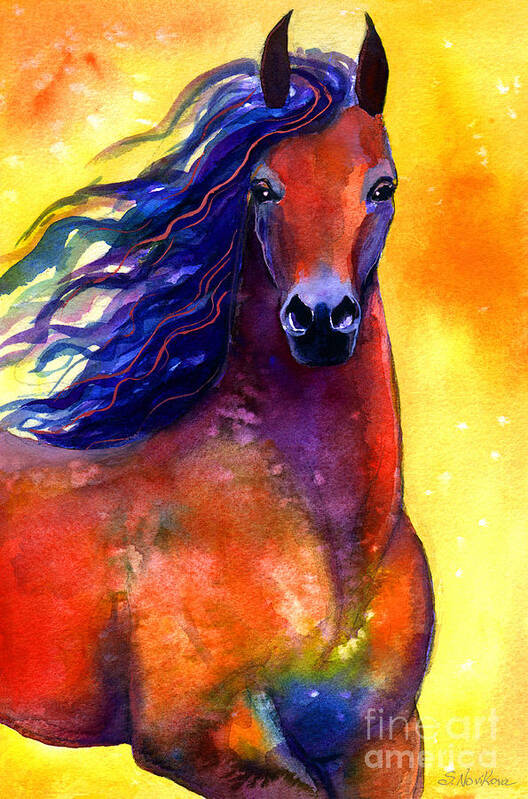 Horse Poster featuring the painting Arabian horse 1 painting #1 by Svetlana Novikova