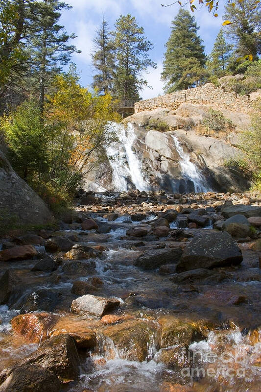 Helen Hunt Falls Poster featuring the photograph Autumn at Helen Hunt Falls Colorado #1 by Steven Krull