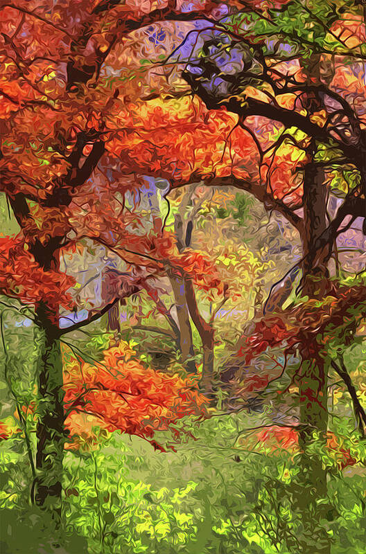 Autumn Poster featuring the painting Autumnal View #1 by AM FineArtPrints