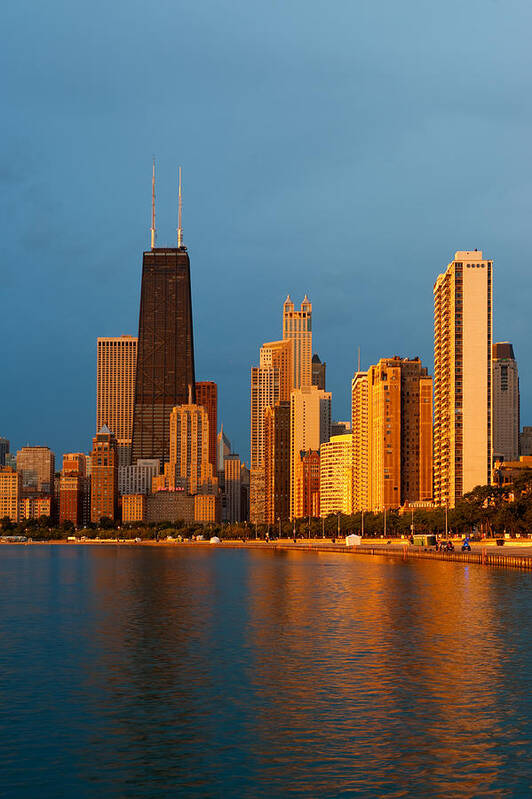 Chicago Poster featuring the photograph Chicago Skyline #1 by Sebastian Musial