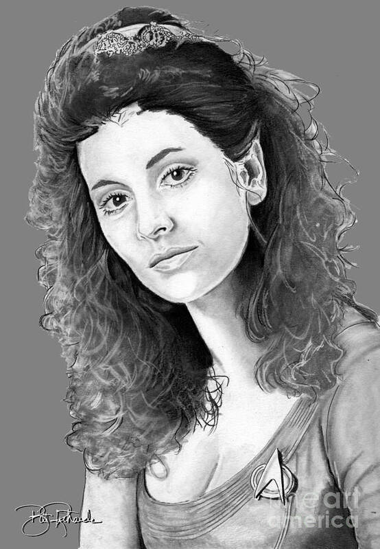 Counselor Poster featuring the drawing Counselor Deanna Troi #2 by Bill Richards