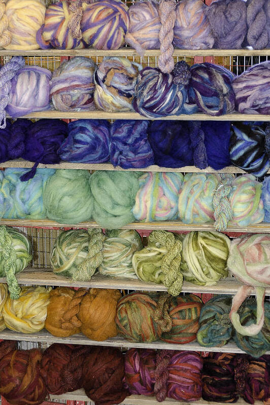 Dyed Poster featuring the photograph Dyed Balls of wool #1 by LeeAnn McLaneGoetz McLaneGoetzStudioLLCcom
