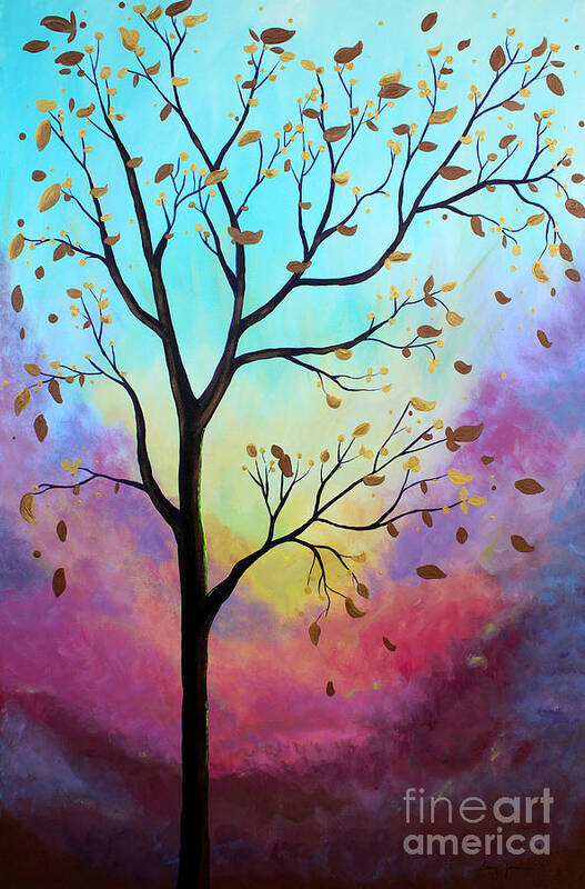Tree Poster featuring the painting Enchanted Aura #1 by Stacey Zimmerman