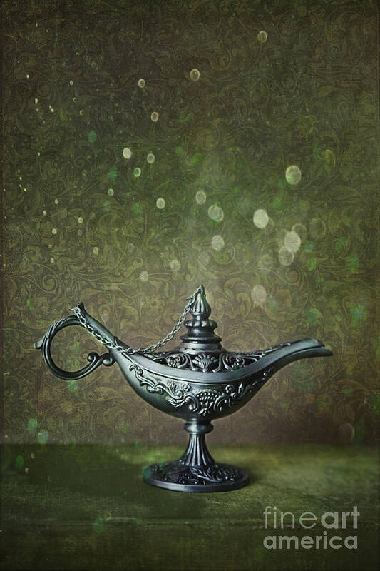 Magic Poster featuring the photograph Genie lamp on old book #1 by Sandra Cunningham