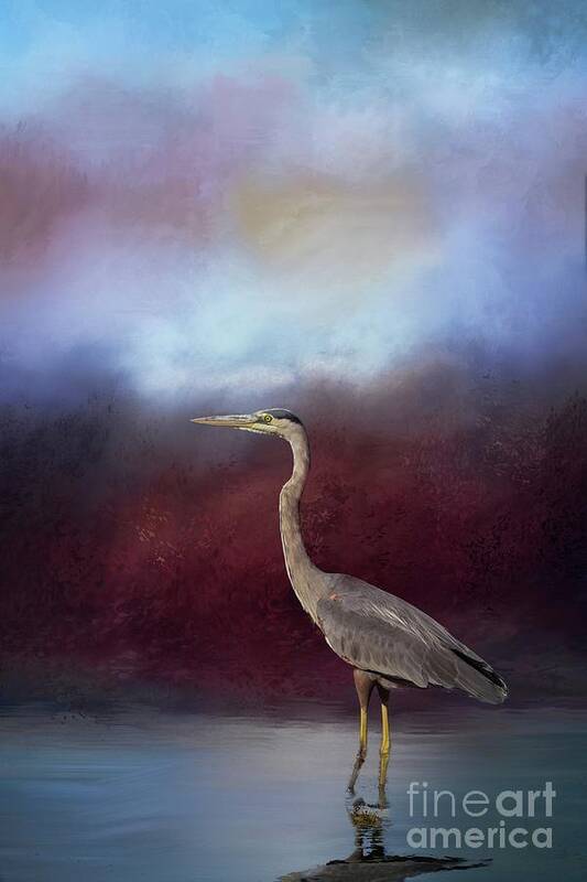 Great Blue Heron Poster featuring the photograph Great Blue Heron #2 by Eva Lechner