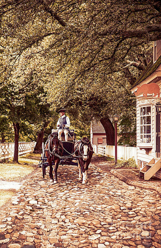 Reconstruction Poster featuring the photograph Horse Drawn Wagon #1 by Ed Taylor