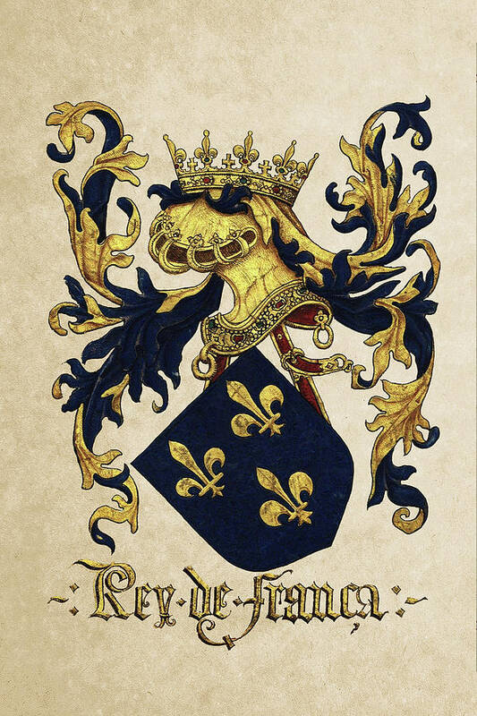 'roll Of Arms Collection By Serge Averbukh Poster featuring the photograph King of France Coat of Arms - Livro do Armeiro-Mor #1 by Serge Averbukh