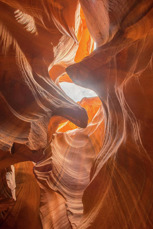 Antelope Canyon Poster featuring the photograph Looking Up #1 by Ryan Moyer