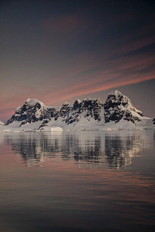 00479585 Poster featuring the photograph Peaks At Sunset Wiencke Island #1 by Colin Monteath