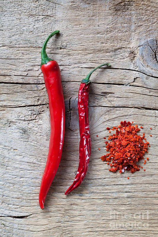 Chili Poster featuring the photograph Red Chili Pepper #1 by Nailia Schwarz