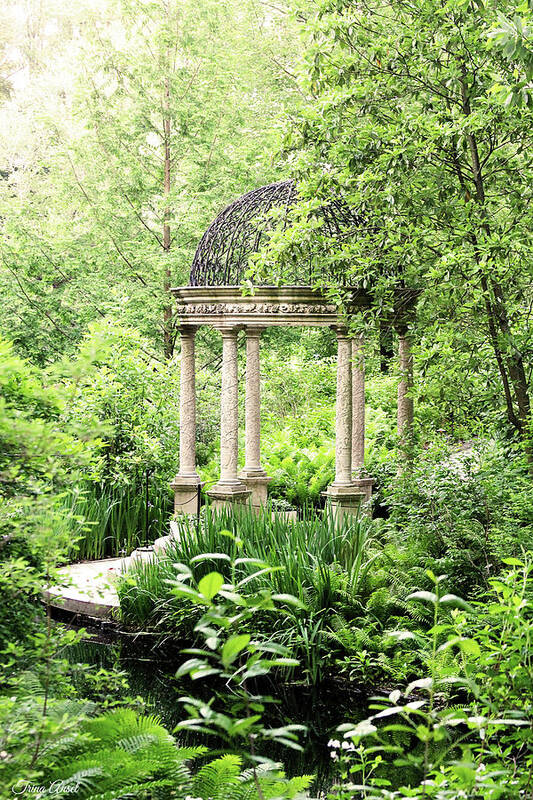 Gazebo Poster featuring the photograph Serenity Garden #1 by Trina Ansel