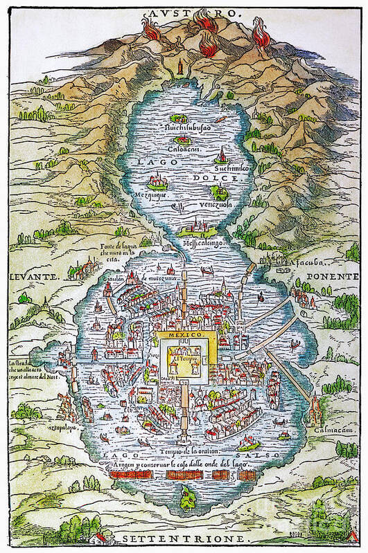 1556 Poster featuring the photograph Tenochtitlan (mexico City) #1 by Granger