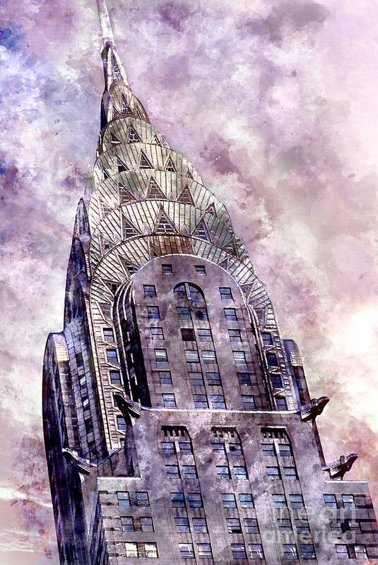 Chrysler Poster featuring the painting The Chrysler Building #3 by Jon Neidert
