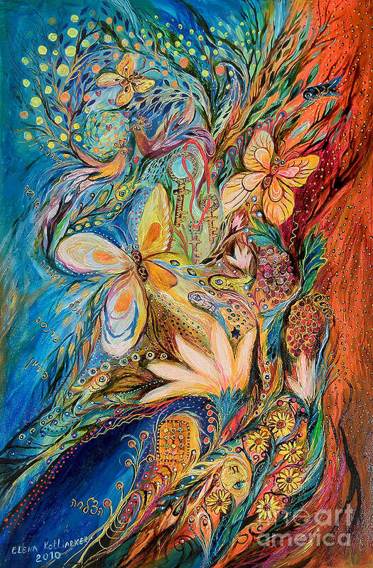 Original Poster featuring the painting The Flowers and the Fruits #1 by Elena Kotliarker