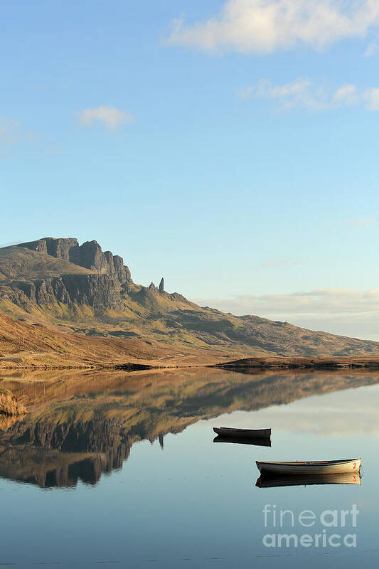 Old Man Of Storr Poster featuring the photograph The Storr reflecting in Loch Fada #2 by Maria Gaellman
