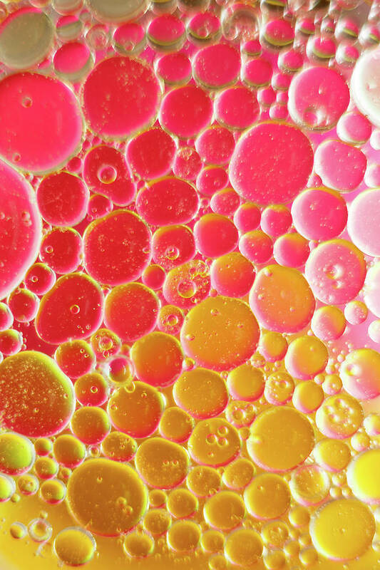 Water Poster featuring the photograph Water and oil Bubbles #1 by Andy Myatt