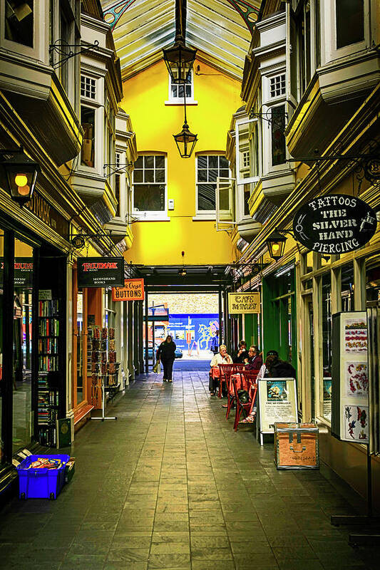 Arcade Poster featuring the photograph Windham shopping Arcade Cardiff #1 by Chris Smith