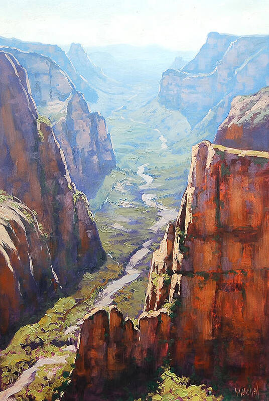 Paintings Poster featuring the painting Zion Canyon #1 by Graham Gercken