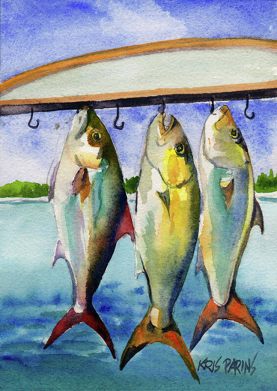 Kris Parins Poster featuring the painting Amber Jack by Kris Parins