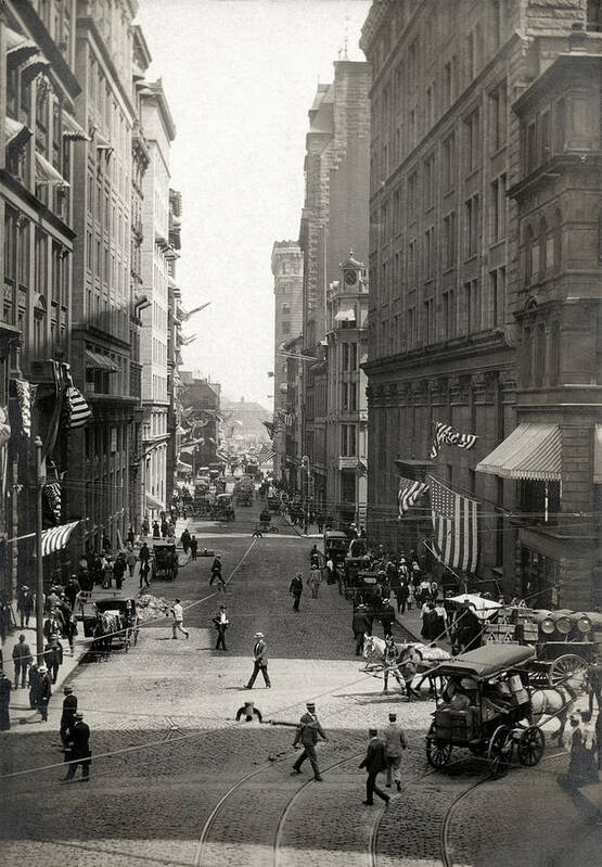 Boston Poster featuring the photograph 1910 State Street Traffic Boston by Historic Image