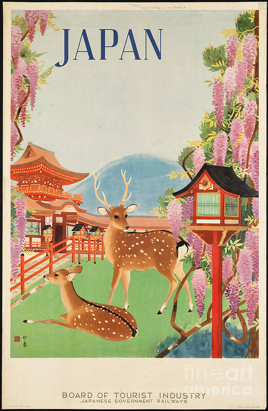 1930s Poster featuring the painting 1930s Japan Travel Poster Japanese Government Railways Board of Tourist Industry by Vintage Collectables