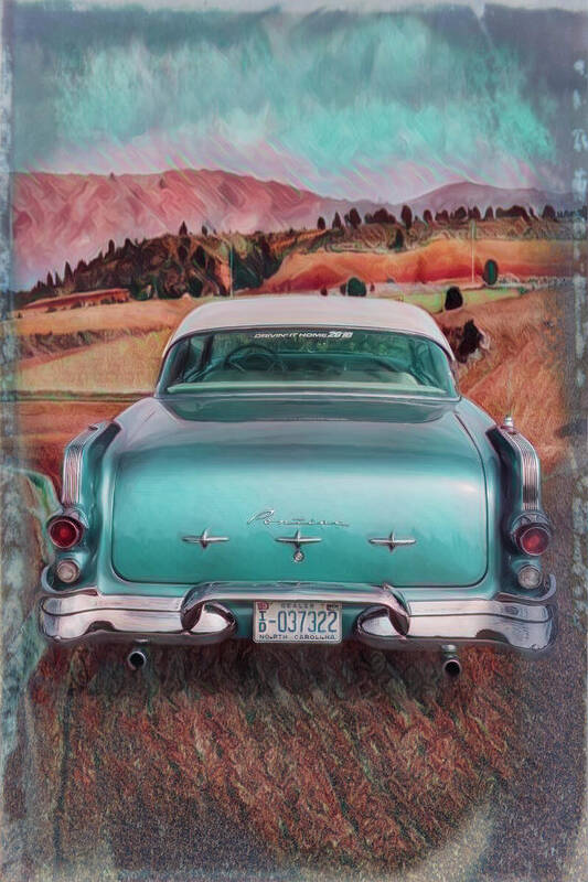 1956 Poster featuring the photograph 1956 Pontiac Watercolor Painting by Debra and Dave Vanderlaan