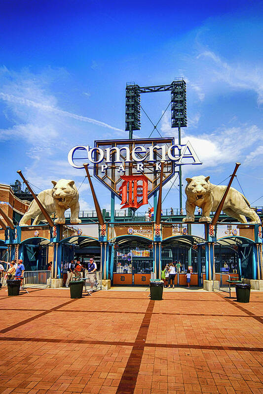 Comerica Poster featuring the photograph Comerica Park Detroit MI #2 by Chris Smith