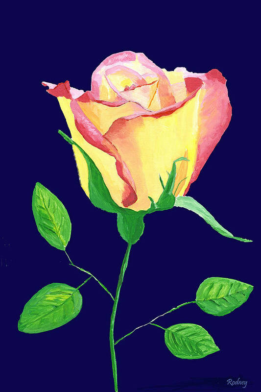 Rose Poster featuring the painting Love in Bloom #2 by Rodney Campbell