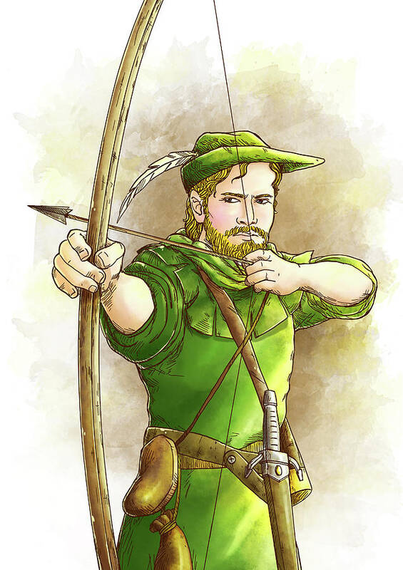 Robin Hood Poster featuring the painting Robin Hood the Legend #2 by Reynold Jay