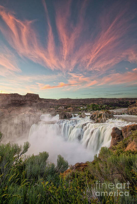 Blue Poster featuring the photograph Shoshone Falls, Idaho #2 by Bret Barton