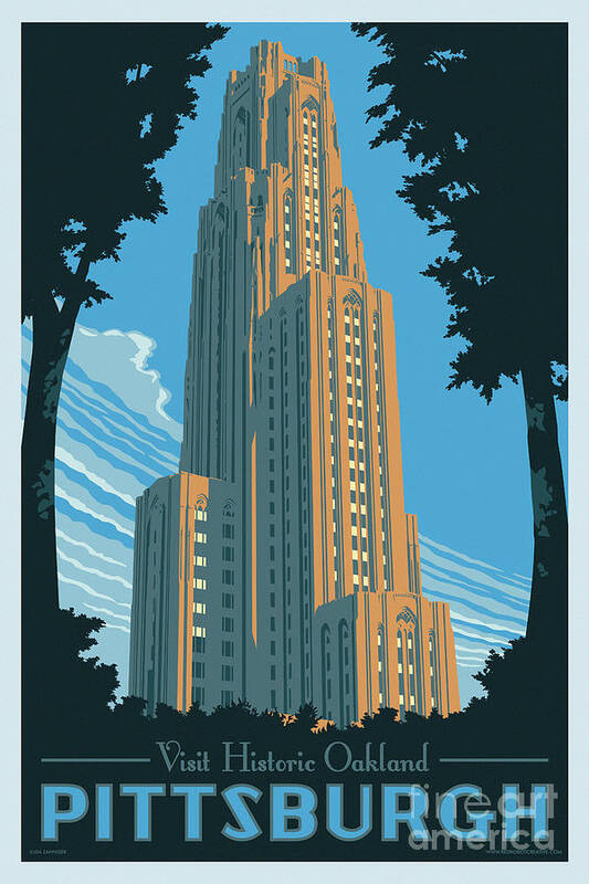 Pittsburgh Poster featuring the digital art Pittsburgh Poster - Vintage Style by Jim Zahniser