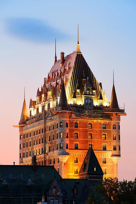 Quebec Poster featuring the photograph Chateau Frontenac #3 by Songquan Deng