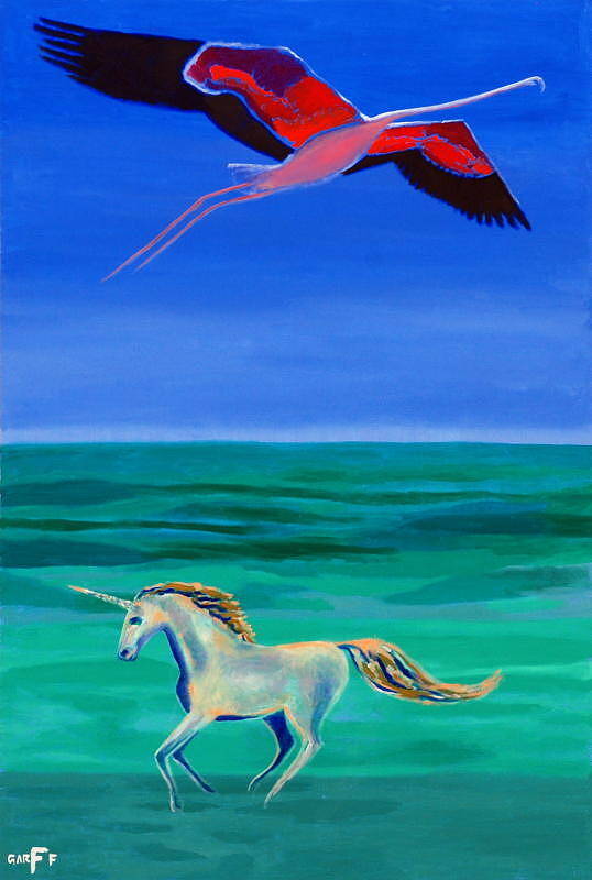 Flamingo Poster featuring the painting Sons of the Sun by Enrico Garff