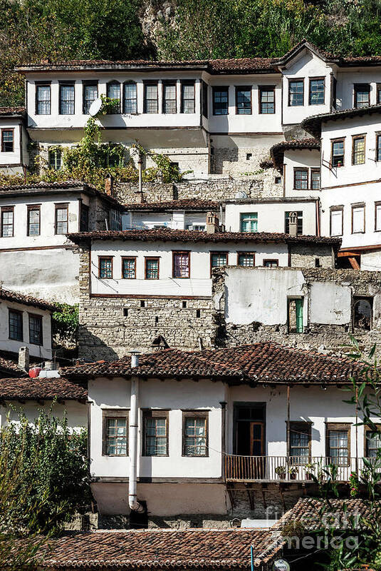 Albania Poster featuring the photograph Traditional Balkan Houses In Old Town Of Berat Albania #3 by JM Travel Photography