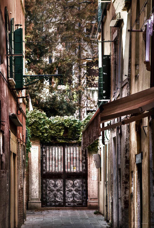 Europe Poster featuring the photograph A Doorway in Venice with Oil effect by Tom Prendergast