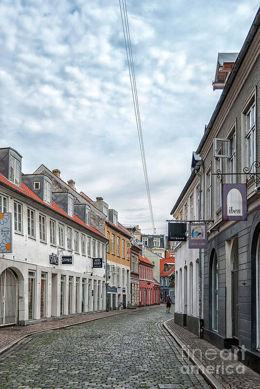 Aarhus Poster featuring the photograph Aarhus Backstreet Scene by Antony McAulay