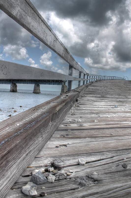 Seven Mile Bridge Poster featuring the photograph Abandoned ramp to the old seven mile bridge by Jane Linders