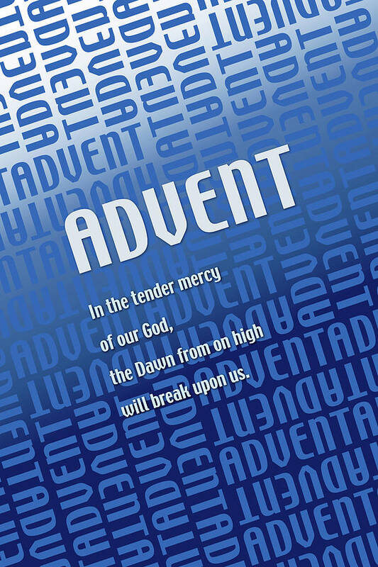 Advent Poster featuring the digital art Advent Blue by Chuck Mountain