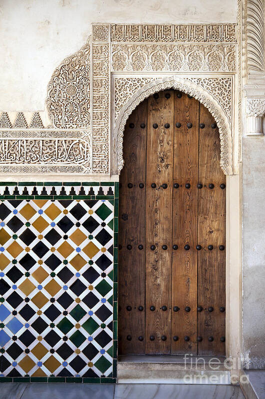 Alhambra Poster featuring the photograph Alhambra door detail by Jane Rix